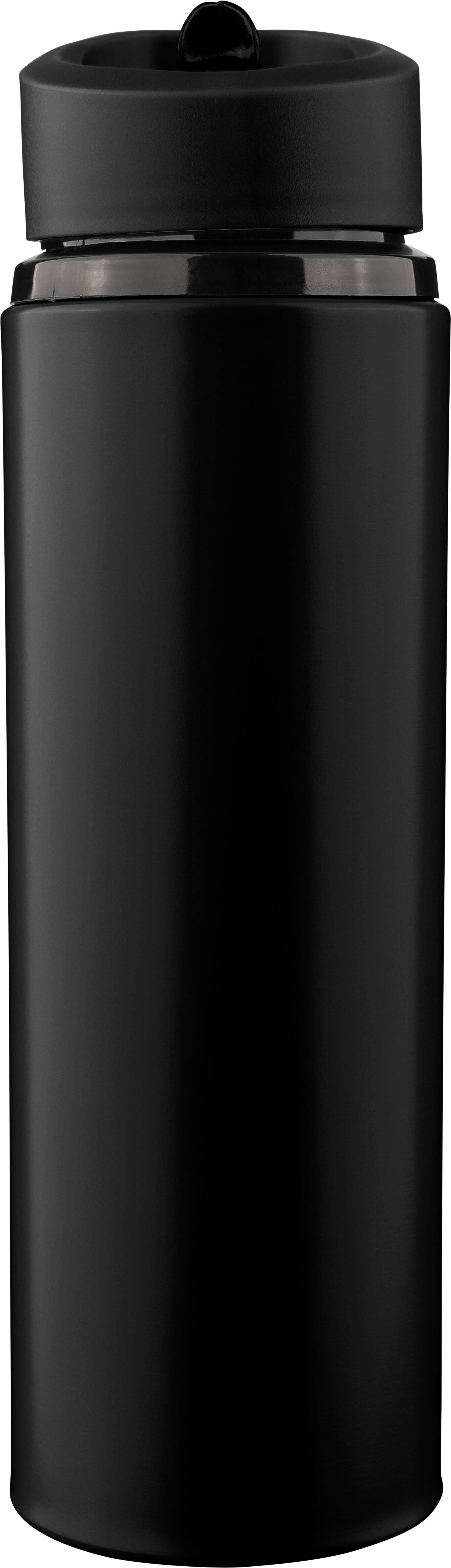 Fľaša na pitie z recyklovaného nerezu (500 ml) Zeno, čierna