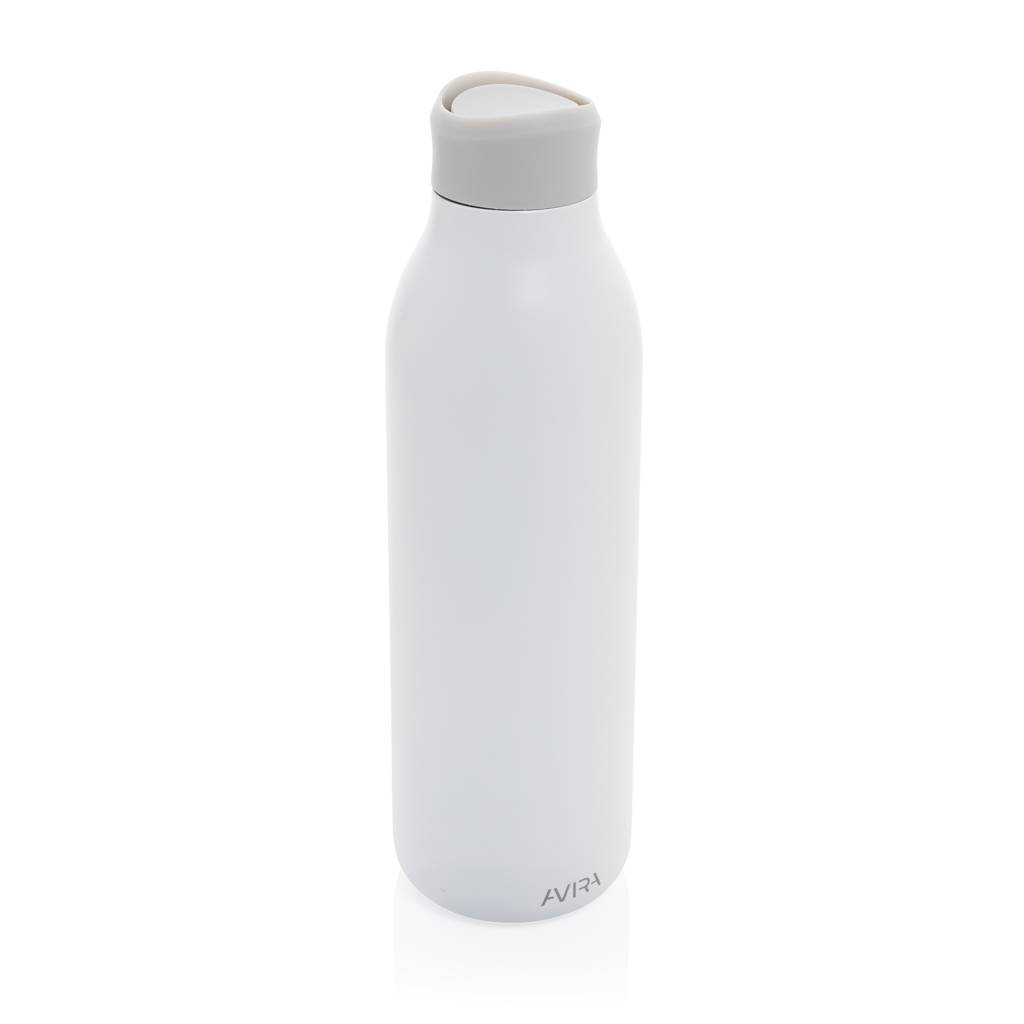Fľaša na vodu 600ml Avira Alok z RCS recykl. nerezovej ocele, biela