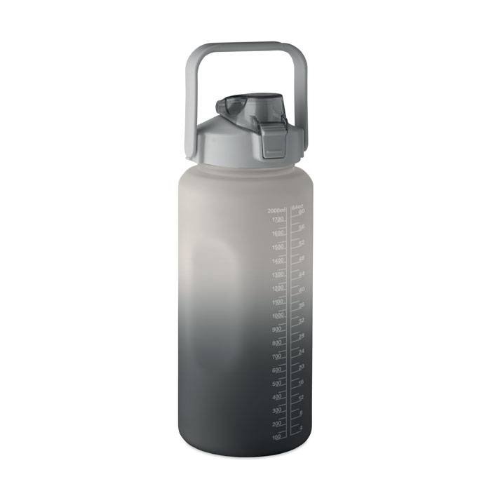 Fľaša na vodu, RPET 2000 ml, čierna