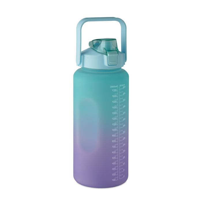 Fľaša na vodu, RPET 2000 ml, modrá Turquise