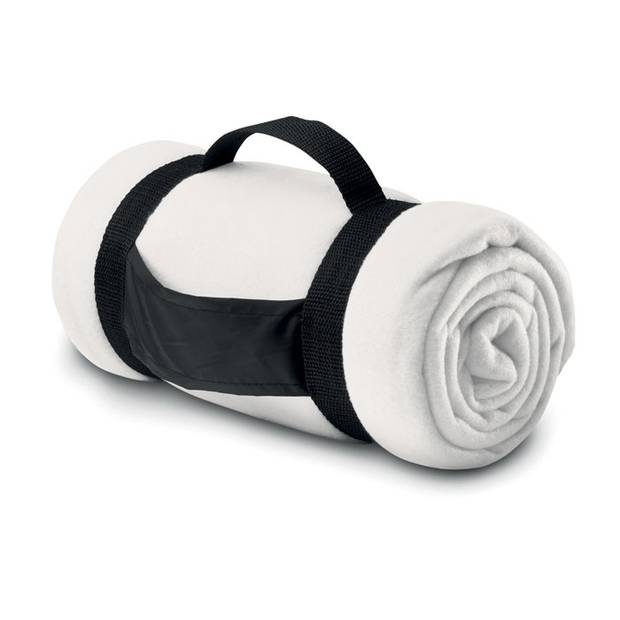 Fleecová deka s popruhmi, biela Fleecová deka s popruhmi, biela