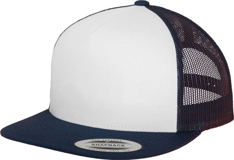 Flexfit | 6006, 5 panelová Trucker šiltovka, modrá Navy - biela - modrá Navy