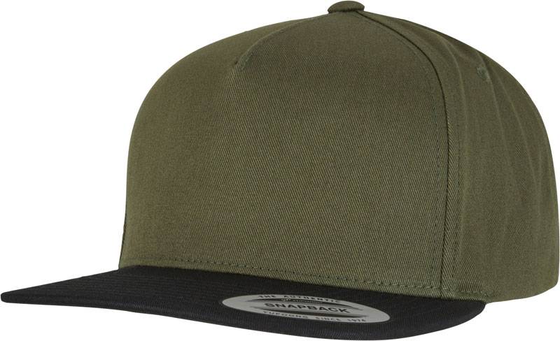 Flexfit | 6007/6007T, 5 panelová Snapback šiltovka, zelená Olive - čierna, onesize