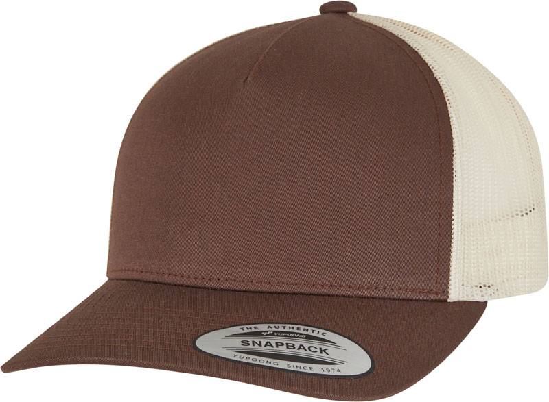 Flexfit | 6506, 5 panelová Retro Trucker šiltovka, hnedá Mustang - hnedá Beige, onesize