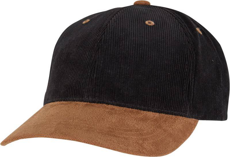 Flexfit | 9279, 6 panelová šiltovka "Corduroy Suede", čierna - hnedá Caramel, onesize