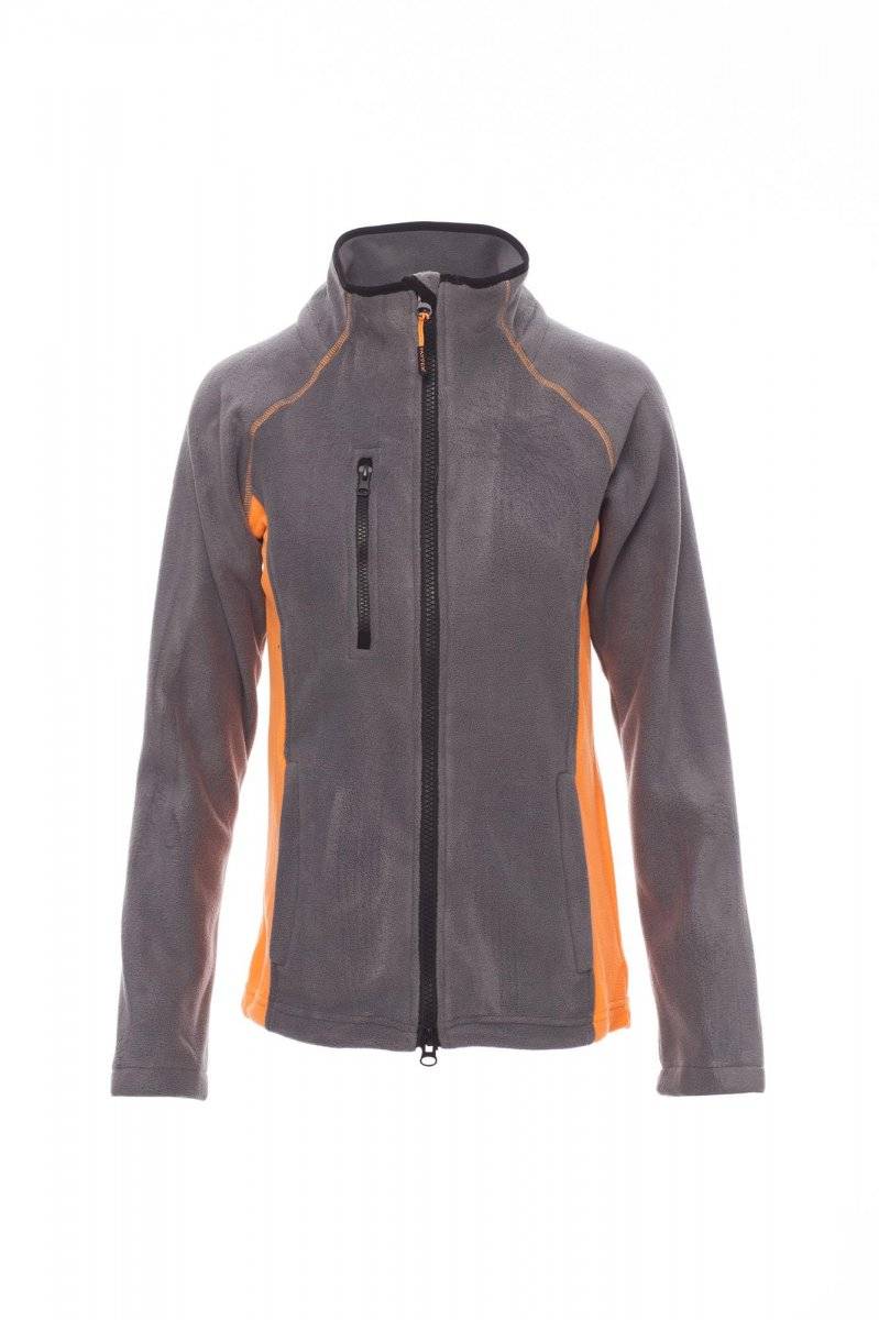Flísová bunda PAYPER ASPEN+LADY, steel sivá / oranžová, M