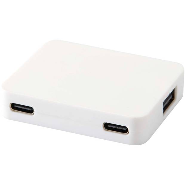 Gaia 4portový USB hub s výstupmi USB-A a Type-C a duálnym vstupom, biela Gaia 4portový USB hub s výstupmi USB-A a Type-C a duálnym vstupom, biela