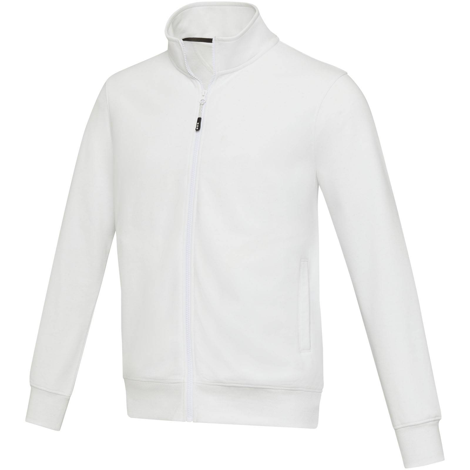 Galena unisex recyklovaný celorozopínací sveter, biela, 3XL