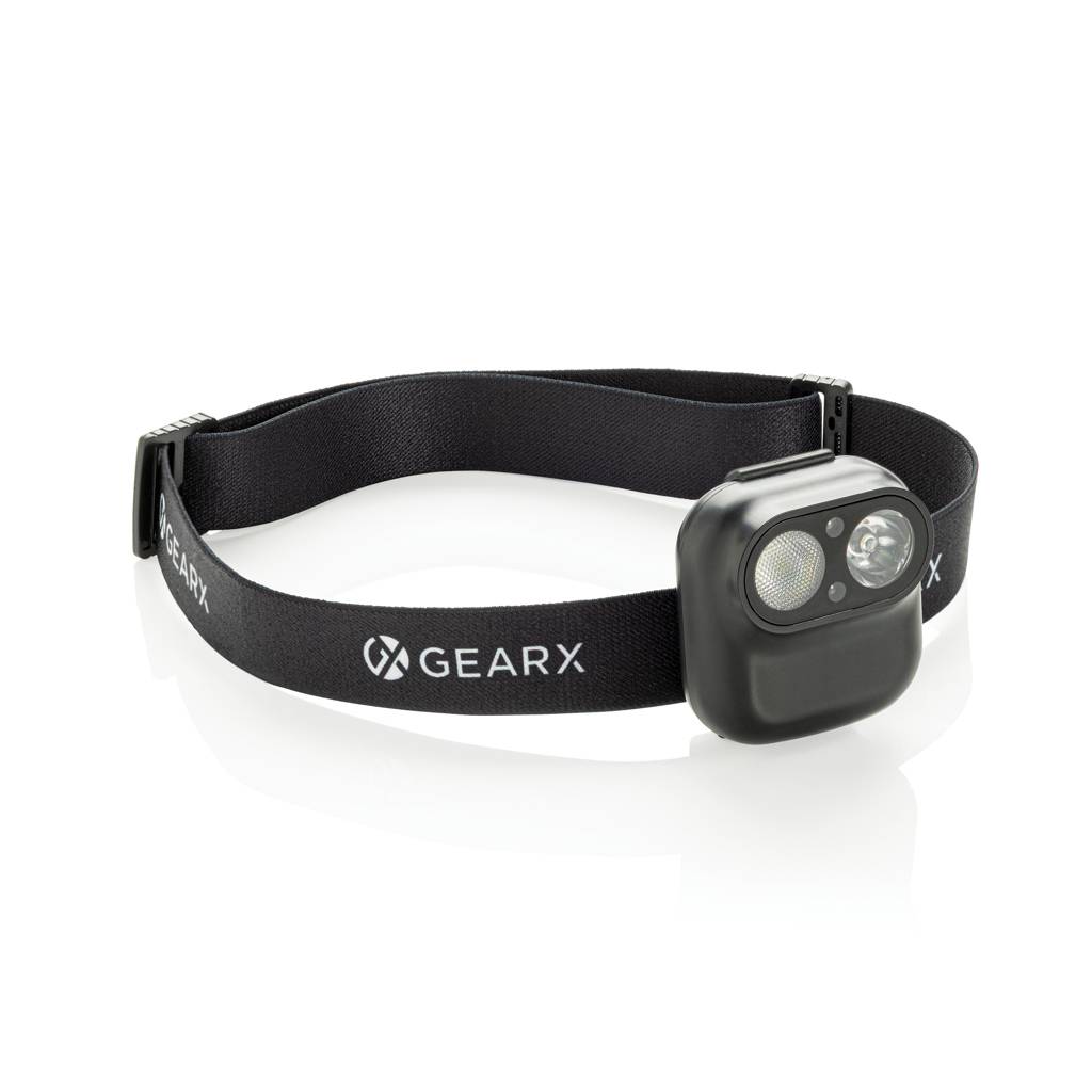 Gear X RCS čelová lampa z rec. plastu s pohybovým senzorom, čierna