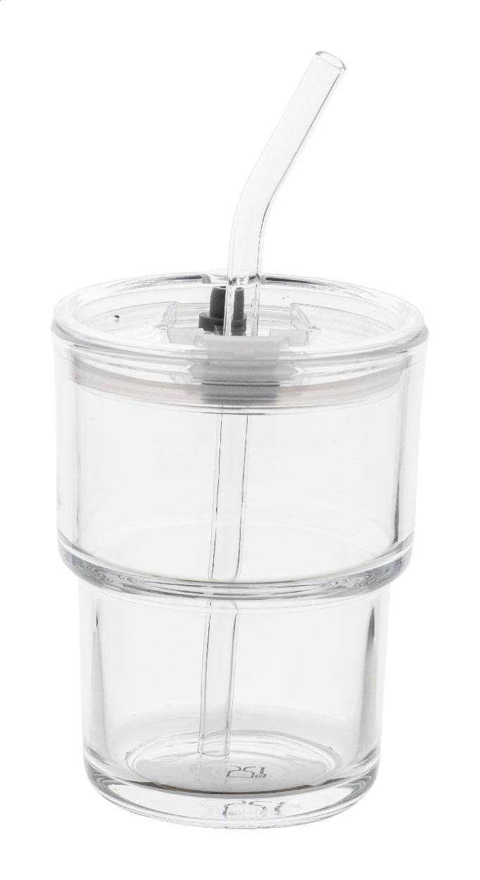 Glassip sklenený cestovný hrnček, transparentá