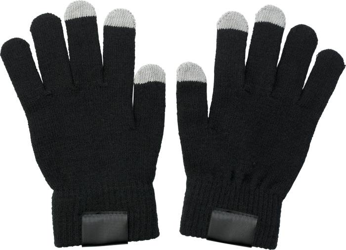 GLOVES rukavice vhodné na dotykový displej, černá