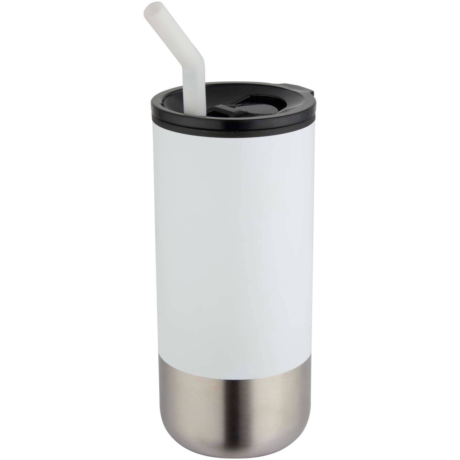 Grayson 480ml hrnček s tepelnou izoláciou s certifikáciou RCS a slamkou, biela