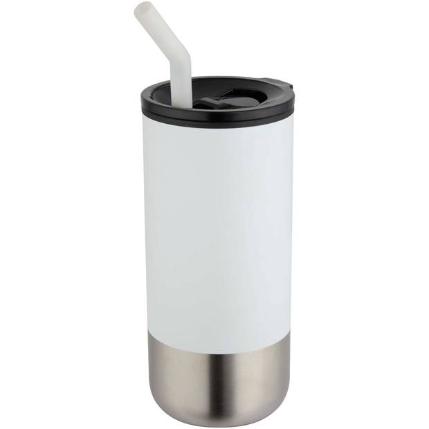 Grayson 480ml hrnček s tepelnou izoláciou s certifikáciou RCS a slamkou, biela Grayson 480ml hrnček s tepelnou izoláciou s certifikáciou RCS a slamkou, biela