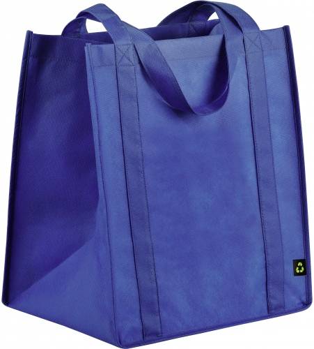 Grocery nákupní taška, zpevněné dno, modrá