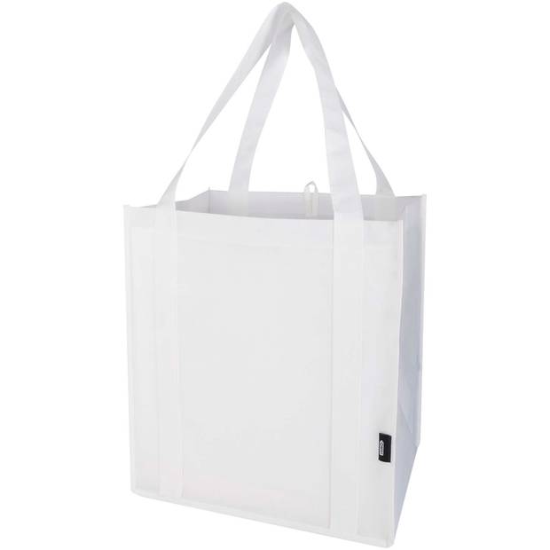 GRS recyklovaná netkaná nákupná taška s pevným dnom, 6 l Liberty, biela GRS recyklovaná netkaná nákupná taška s pevným dnom, 6 l Liberty, biela