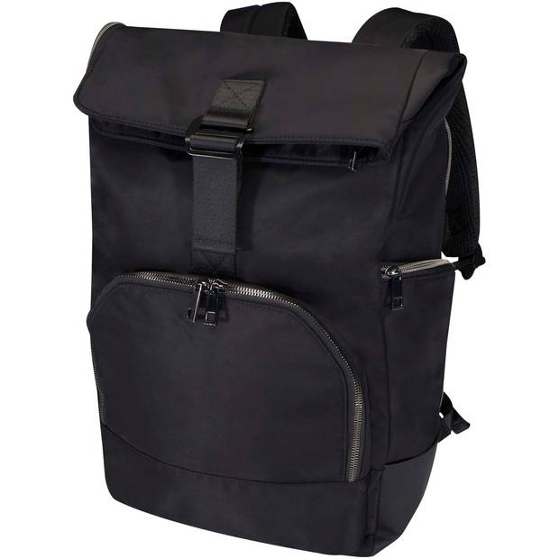 GRS recyklovaný rolovací batoh veľkosti 15″ (38 cm), 18 l Rhine, čierna GRS recyklovaný rolovací batoh veľkosti 15″ (38 cm), 18 l Rhine, čierna