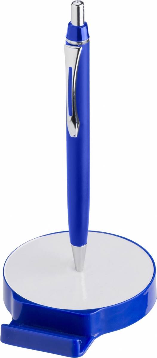 Guličkové pero s modrou náplňou a stojanom, modré