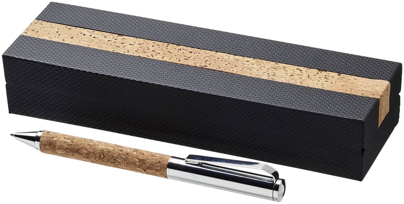 Guľôčkové pero s korkovým úchopom, béžová