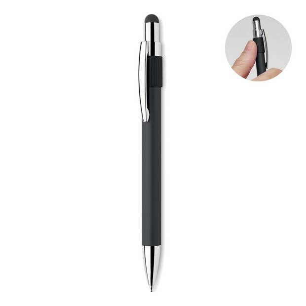 Guľôčkové pero, stylus a spinner, čierna Guľôčkové pero, stylus a spinner, čierna
