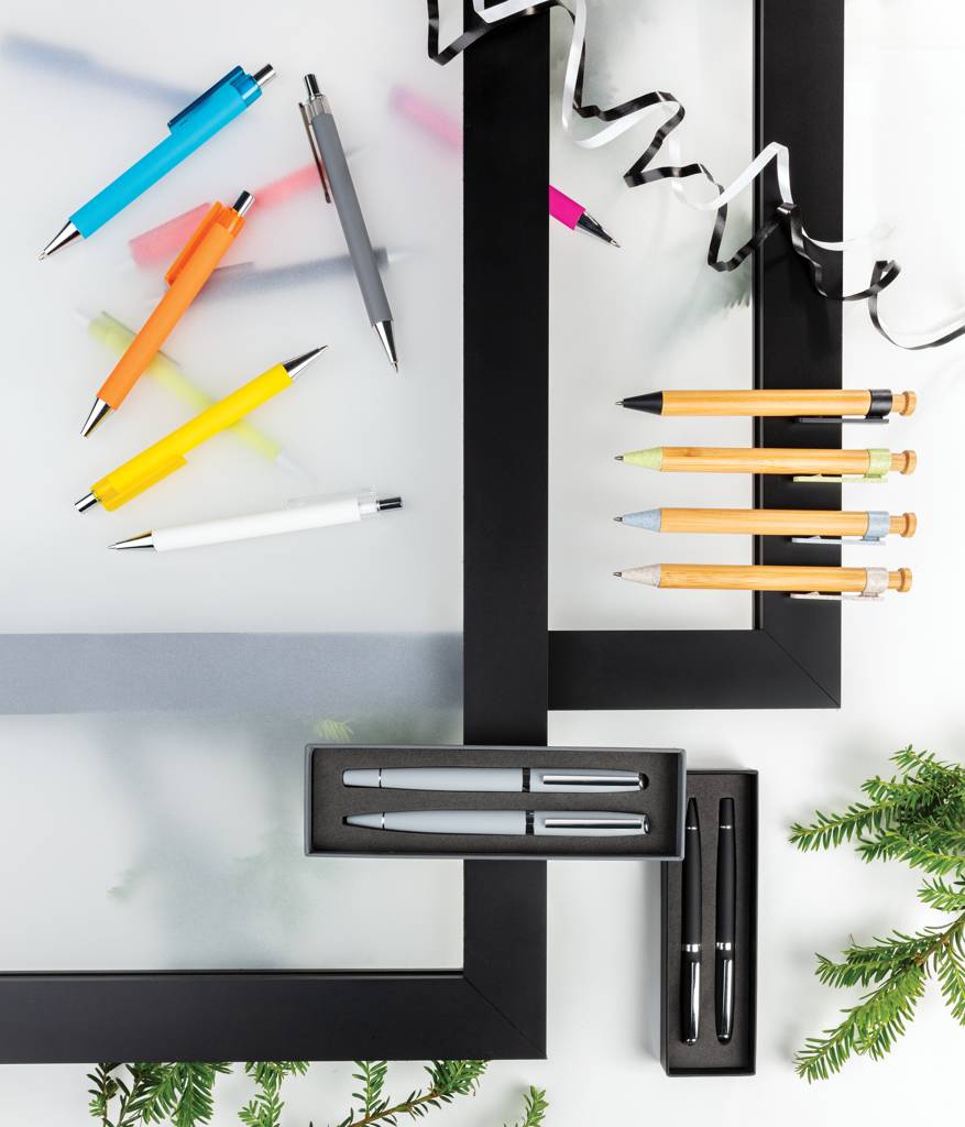 Guľôčkové pero z bambusu a pšeničnej slamy, modrá náplň, modrá