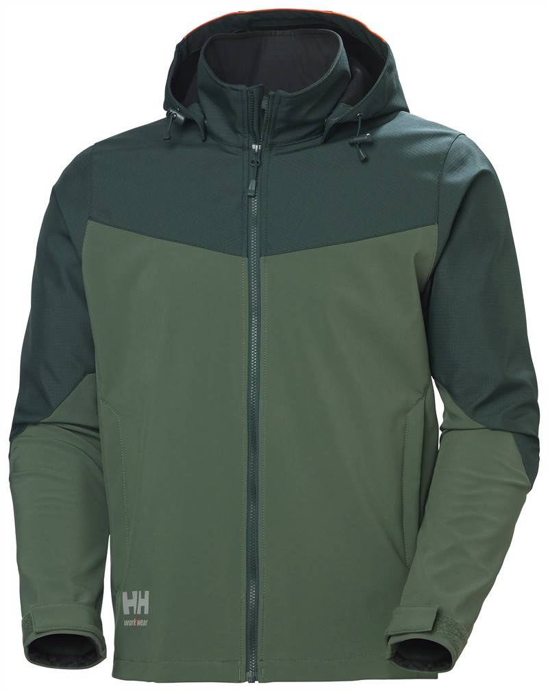 Helly Hansen|Oxford 74290, 3vrstv.softshell bunda s kapuc."Oxford", zelená Spruce, XS