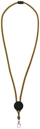 HIGIS šnúrka na krk s karabínou na menovku, oranžová