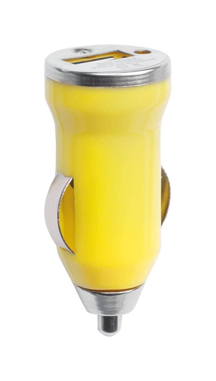 Hikal USB nabíjačka do auta, žltá