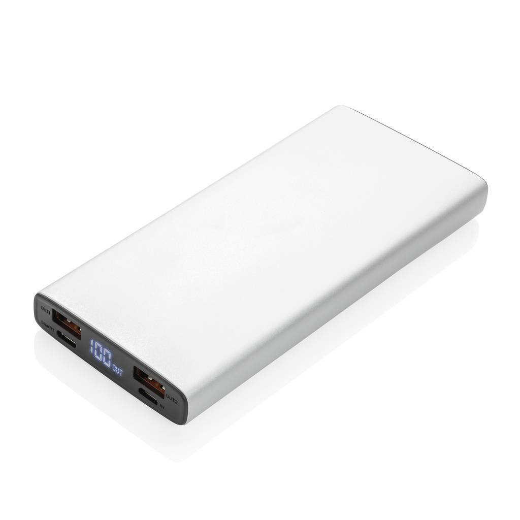 Hliníková 18W PD POWERBANK 10 000 mAh, stříbrná