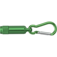 Obrázok ku produktu Hliníková mini baterka s LED svetlom a karabínou, zelená