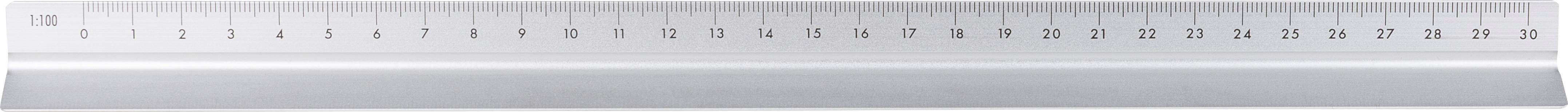 Hliníkové 30 cm pravítko Tavi, sivá Silver