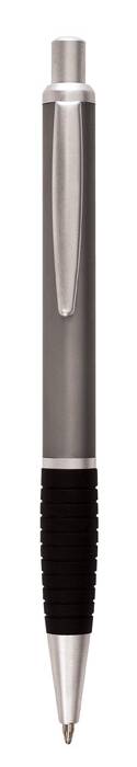 Hliníkové guľôčkové pero, modrá náplň, antracitová