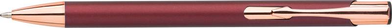 Hliníkové kuličkové pero Alexanders pogumovaným povrchem, červená bordó