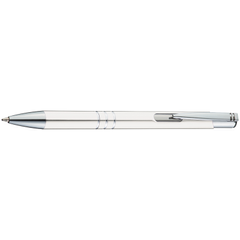 Obrázek k produktu Hliníkové kuličkové pero, modrá náplň, bílá