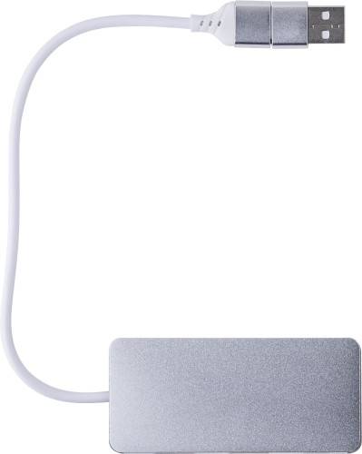 Hliníkový USB Hub Layton, sivá strieborná