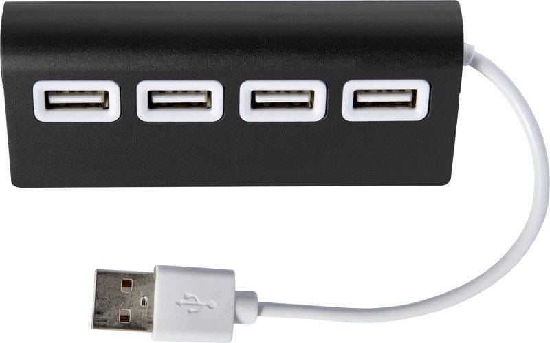 Hliníkový USB rozbočovač so 4 portami, čierna