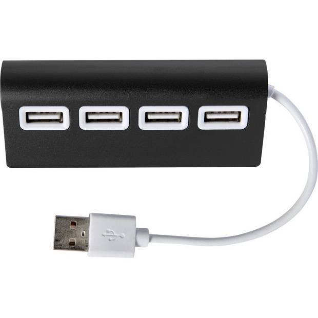 Hliníkový USB rozbočovač so 4 portami, čierna Hliníkový USB rozbočovač so 4 portami, čierna