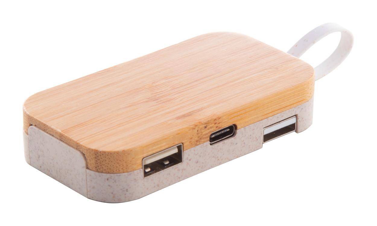 Holbaru USB hub, hnědá