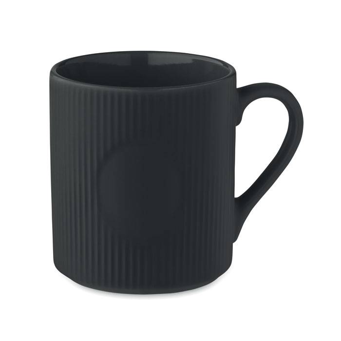 Hrnček s rebrovaným povrchom 340, čierna