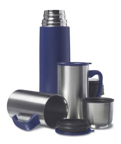 HYSON nerezová termoska 0,5 l, 2 termohrnčeky 0,3 l, modrá