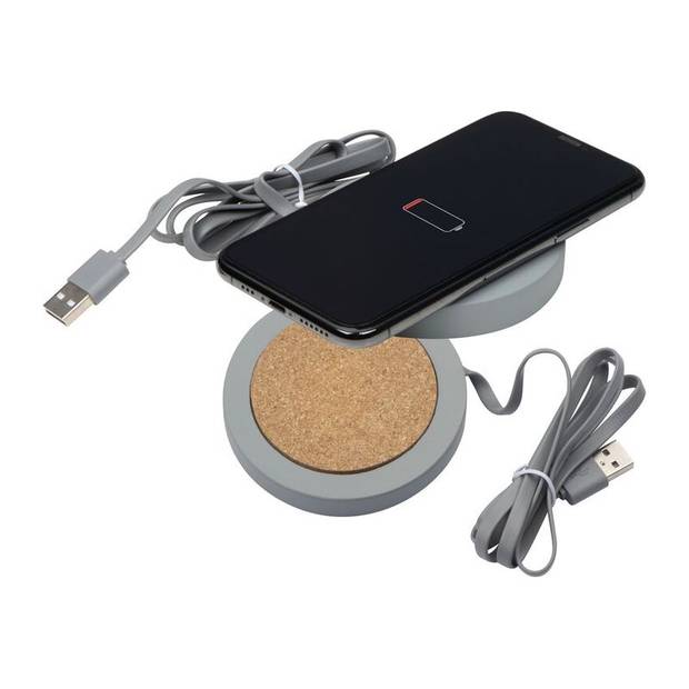 Indukčná nabíjačka s korkom, sivá Indukčná nabíjačka s korkom, sivá