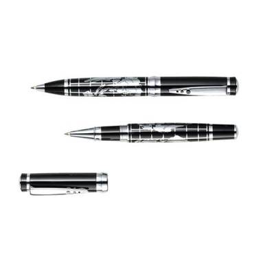 INTERCONTINENTAL Psací souprava, kovové kuličkové pero, roller, černá