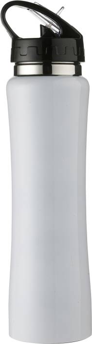 ISMAEL nerezová láhev na pití s ​​brčkem, 500 ml, bílá