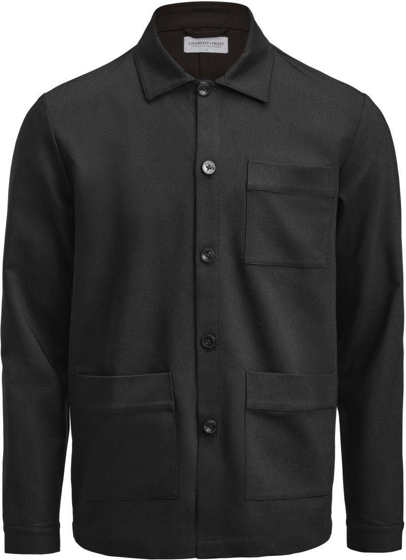 J.Harvest&Frost|Patch Pocket Overshirt, Košeľová bunda, čierna, XS