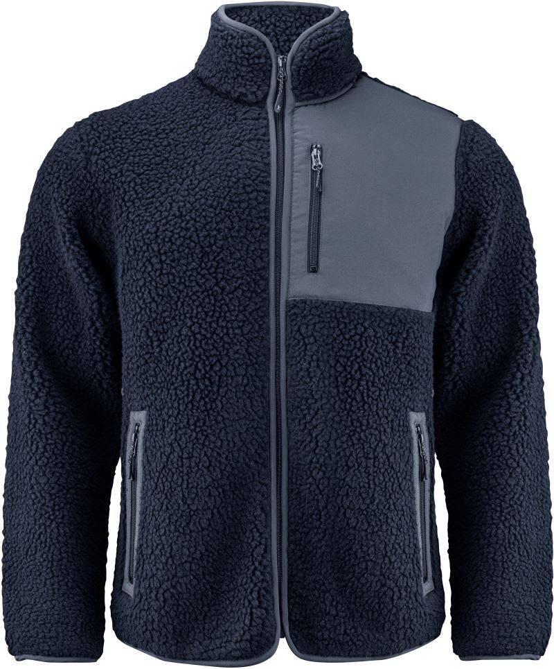 James Harvest|Kingsley Fleece Men, Pánska flís.bunda Sherpa"Two-Tone", modrá Navy, XXL