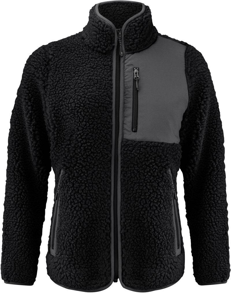 James Harvest|Kingsley Fleece Women, Dámska flís.bunda Sherpa"Two-Tone", čierna, XS