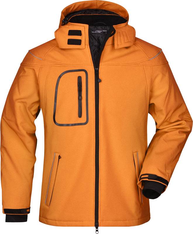 James&Nicholson|JN 1000, Pánska 3vrstv.softshell bunda, oranžová, XL