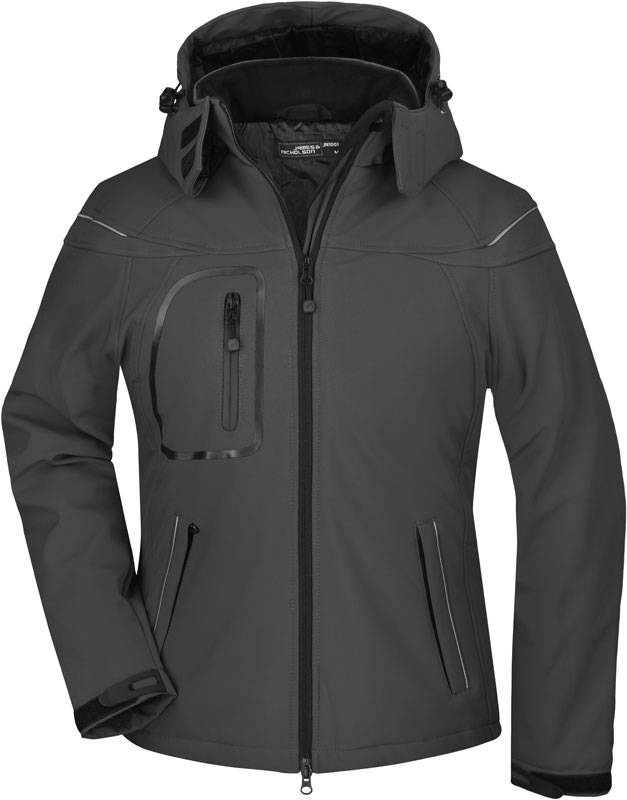 James&Nicholson|JN 1001, Dámska 3vrstv.softshell bunda, čierna, S
