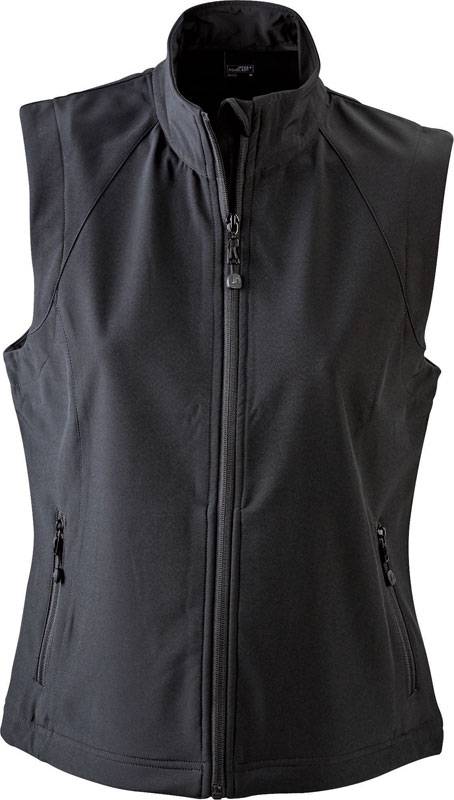 James & Nicholson | JN 1023, Dámska 3-vrstvová softshell vesta, čierna, XL