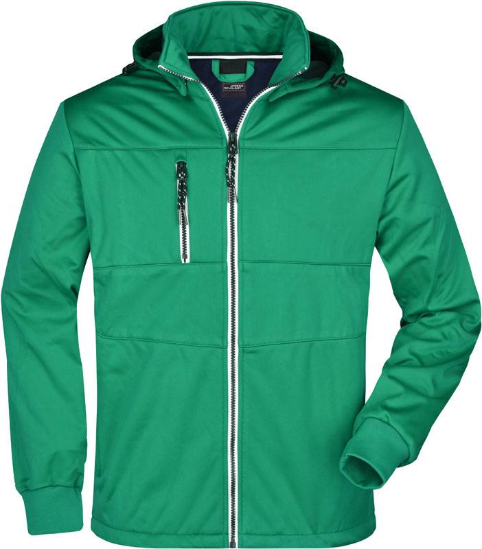 James & Nicholson | JN 1078, Pánska 3-vrstvová softshell bunda, zelená - modrá - biela, 3XL