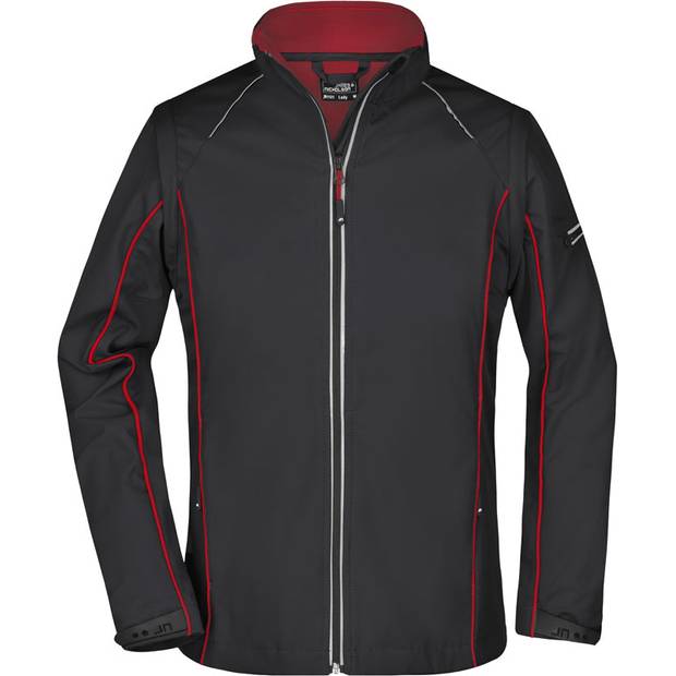 James&Nicholson|JN 1121, Dámska softshell bunda, čierna-červená, S James&Nicholson|JN 1121, Dámska softshell bunda, čierna-červená, S